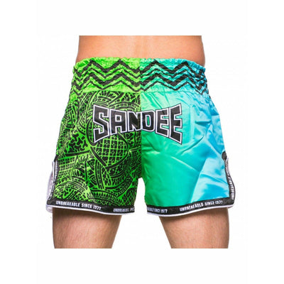 Sandee Muay Thai Shorts - Warrior Green & Blue - Muay Thailand
