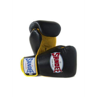 Sandee Two-Tone Gloves - Black/Yellow - Muay Thailand