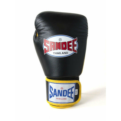 Sandee Two-Tone Gloves - Black/Yellow - Muay Thailand
